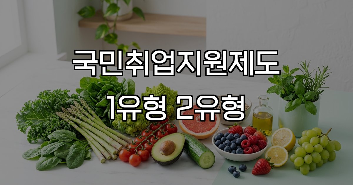 국민취업지원제도 1유형 2유형 지원 대상 혜택