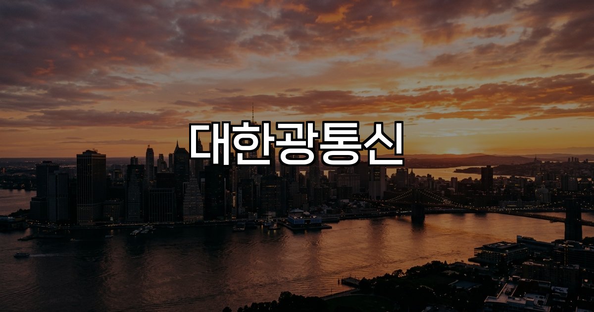 대한광통신 광섬유 케이블 주가 성장 시장 인프라